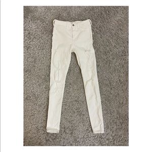 Hollister white ripped high rise skinny jeans